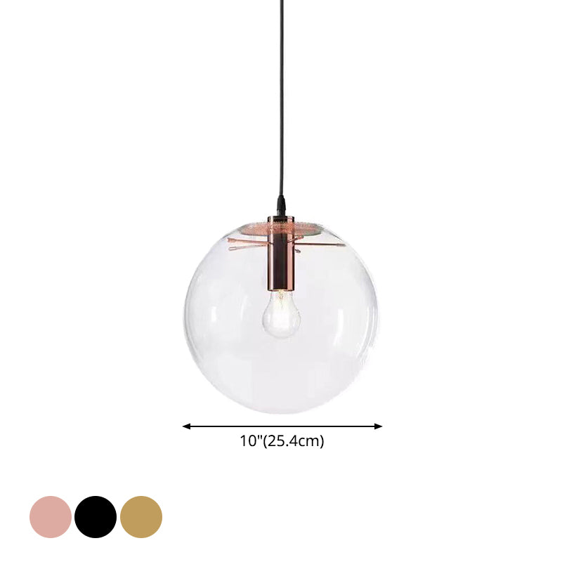 Kitchen Glass Globe Pendant Light for Dining Room Bedroom in Modern Industrial Style Clearhalo 'Ceiling Lights' 'Close To Ceiling Lights' 'Glass shade' 'Glass' 'Modern Pendants' 'Modern' 'Pendant Lights' 'Pendants' Lighting' 2554963
