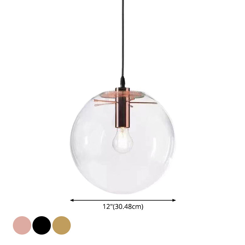 Kitchen Glass Globe Pendant Light for Dining Room Bedroom in Modern Industrial Style Clearhalo 'Ceiling Lights' 'Close To Ceiling Lights' 'Glass shade' 'Glass' 'Modern Pendants' 'Modern' 'Pendant Lights' 'Pendants' Lighting' 2554964