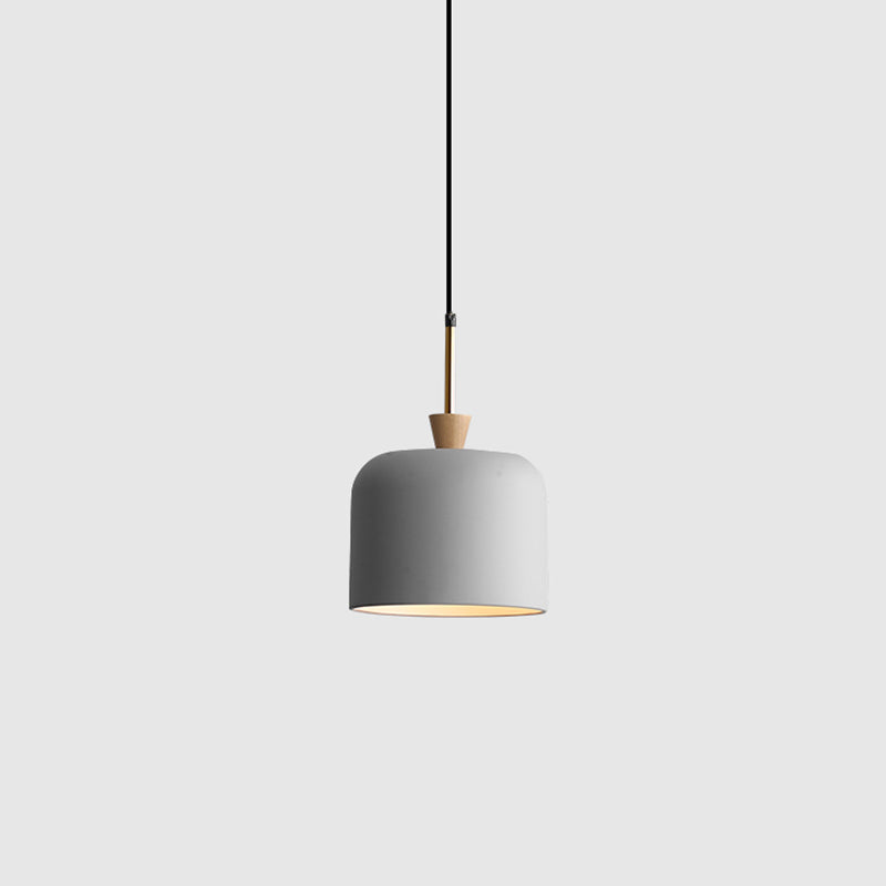 Industrial Single Hanging Pendant Light Macaron Metal Hanging Lamp with Colorful Resin Shade Grey 8" Clearhalo 'Ceiling Lights' 'Modern Pendants' 'Modern' 'Pendant Lights' 'Pendants' Lighting' 2555008