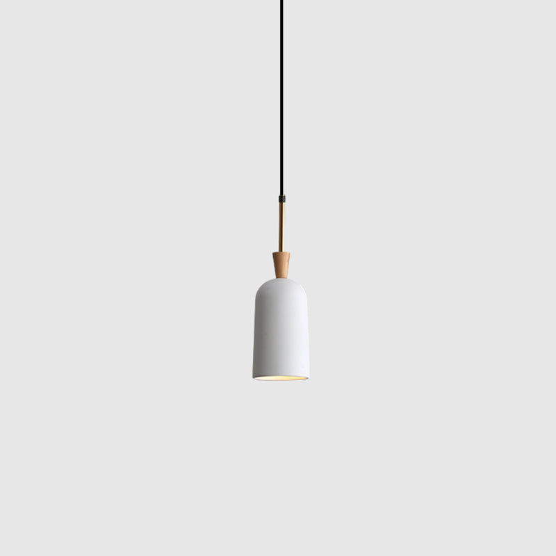 Industrial Single Hanging Pendant Light Macaron Metal Hanging Lamp with Colorful Resin Shade White 4" Clearhalo 'Ceiling Lights' 'Modern Pendants' 'Modern' 'Pendant Lights' 'Pendants' Lighting' 2555014