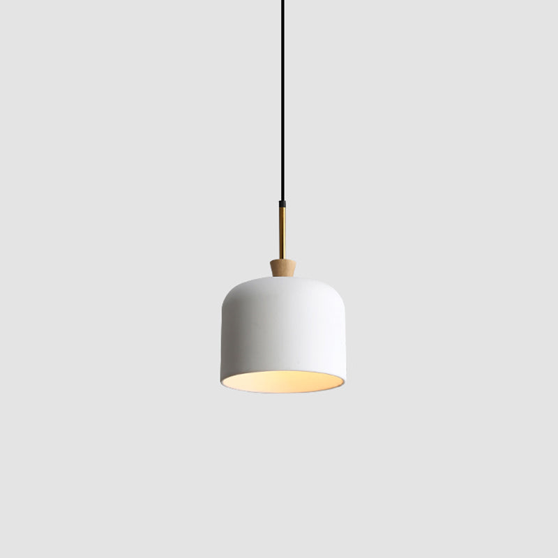 Industrial Single Hanging Pendant Light Macaron Metal Hanging Lamp with Colorful Resin Shade White 8" Clearhalo 'Ceiling Lights' 'Modern Pendants' 'Modern' 'Pendant Lights' 'Pendants' Lighting' 2555015