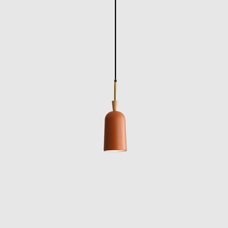 Industrial Single Hanging Pendant Light Macaron Metal Hanging Lamp with Colorful Resin Shade Orange 4" Clearhalo 'Ceiling Lights' 'Modern Pendants' 'Modern' 'Pendant Lights' 'Pendants' Lighting' 2555017