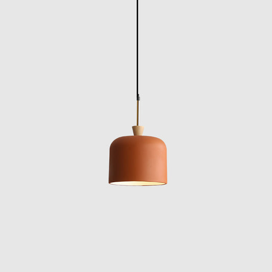 Industrial Single Hanging Pendant Light Macaron Metal Hanging Lamp with Colorful Resin Shade Orange 8" Clearhalo 'Ceiling Lights' 'Modern Pendants' 'Modern' 'Pendant Lights' 'Pendants' Lighting' 2555018