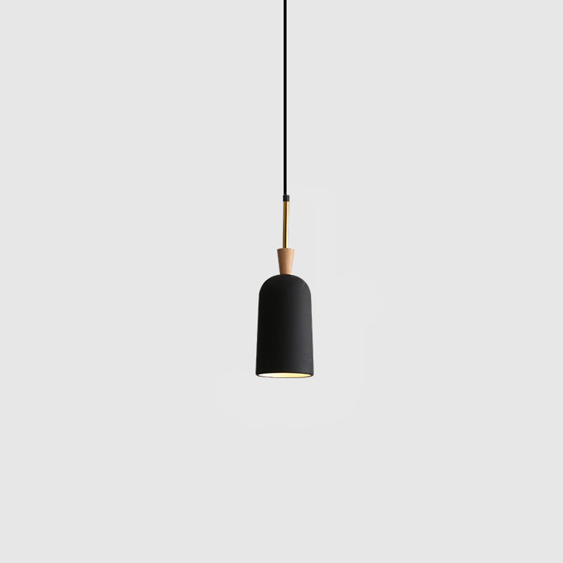 Industrial Single Hanging Pendant Light Macaron Metal Hanging Lamp with Colorful Resin Shade Black 4" Clearhalo 'Ceiling Lights' 'Modern Pendants' 'Modern' 'Pendant Lights' 'Pendants' Lighting' 2555020