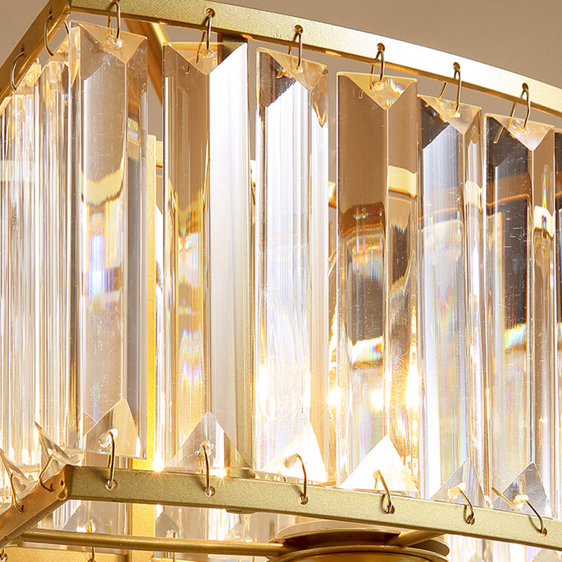 Polished Brass Round Chandelier Lighting Fixtures with 15" Adjustable Cord Modern Clear Crystal Pendant Clearhalo 'Ceiling Lights' 'Chandeliers' 'Modern Chandeliers' 'Modern' Lighting' 2555116