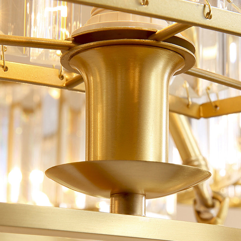 Polished Brass Round Chandelier Lighting Fixtures with 15" Adjustable Cord Modern Clear Crystal Pendant Clearhalo 'Ceiling Lights' 'Chandeliers' 'Modern Chandeliers' 'Modern' Lighting' 2555117