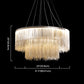 Circular Metal Tassel Chain Chandelier Lamp Postmodern Style Living Room Pendant Lighting Fixture with 3-Colored SMD LED Clearhalo 'Ceiling Lights' 'Chandeliers' 'Modern Chandeliers' 'Modern' Lighting' 2555145