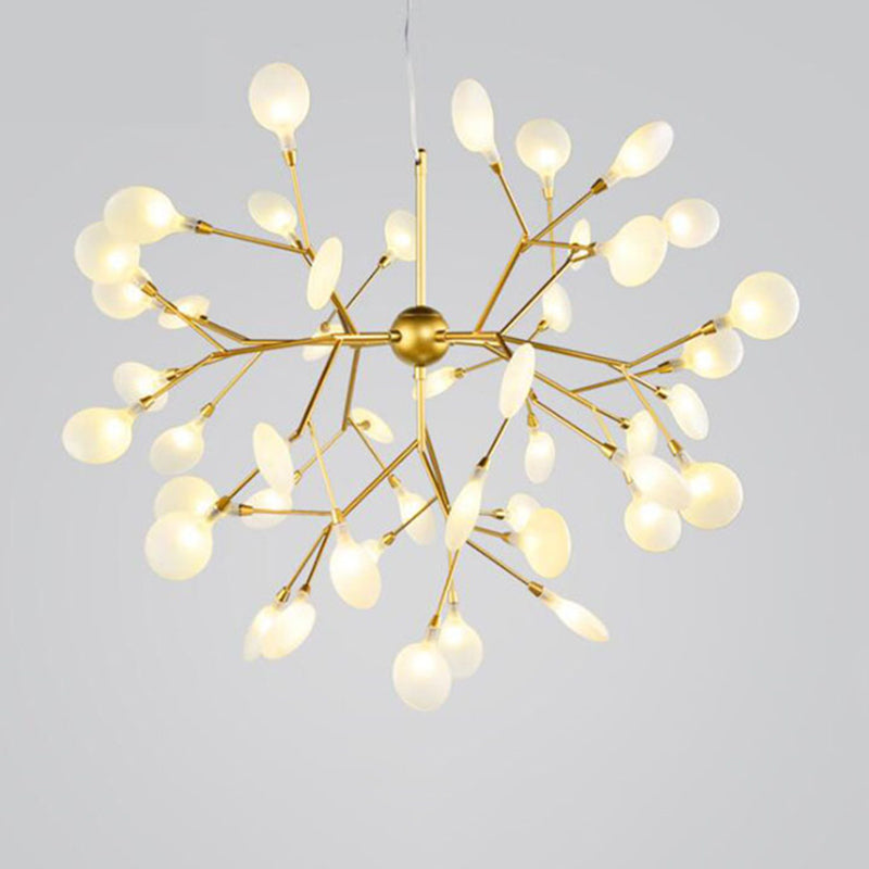 Modern Firefly Style Chandelier Light Frosted Acrylic Lampshade Living Room Ceiling Hang Lamp Clearhalo 'Ceiling Lights' 'Chandeliers' 'Modern Chandeliers' 'Modern' Lighting' 2555146