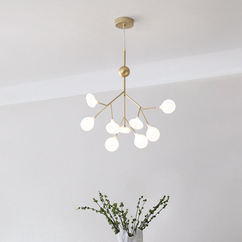 Modern Firefly Style Chandelier Light Frosted Acrylic Lampshade Living Room Ceiling Hang Lamp Clearhalo 'Ceiling Lights' 'Chandeliers' 'Modern Chandeliers' 'Modern' Lighting' 2555150