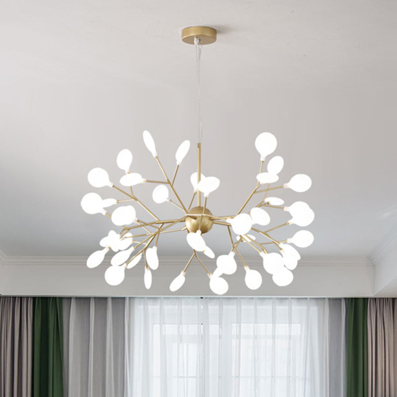 Modern Firefly Style Chandelier Light Frosted Acrylic Lampshade Living Room Ceiling Hang Lamp Clearhalo 'Ceiling Lights' 'Chandeliers' 'Modern Chandeliers' 'Modern' Lighting' 2555151