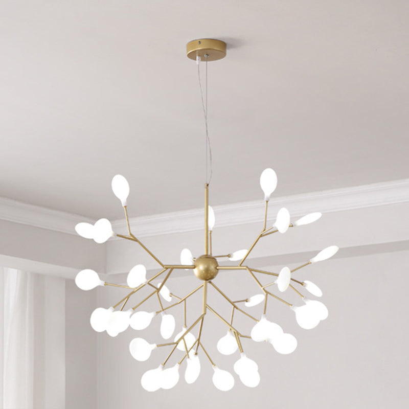 Modern Firefly Style Chandelier Light Frosted Acrylic Lampshade Living Room Ceiling Hang Lamp Clearhalo 'Ceiling Lights' 'Chandeliers' 'Modern Chandeliers' 'Modern' Lighting' 2555156