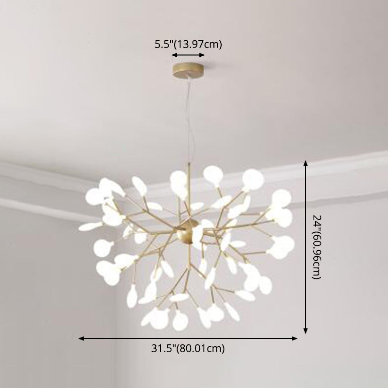Modern Firefly Style Chandelier Light Frosted Acrylic Lampshade Living Room Ceiling Hang Lamp Clearhalo 'Ceiling Lights' 'Chandeliers' 'Modern Chandeliers' 'Modern' Lighting' 2555160
