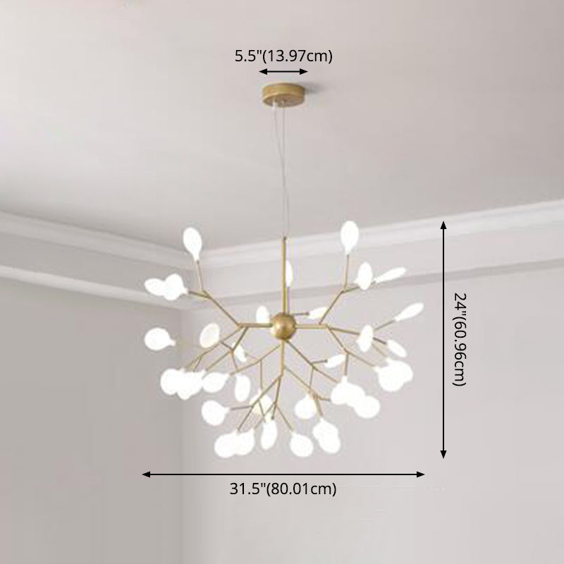 Modern Firefly Style Chandelier Light Frosted Acrylic Lampshade Living Room Ceiling Hang Lamp Clearhalo 'Ceiling Lights' 'Chandeliers' 'Modern Chandeliers' 'Modern' Lighting' 2555161