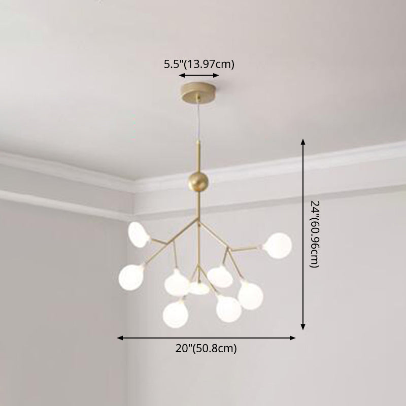 Modern Firefly Style Chandelier Light Frosted Acrylic Lampshade Living Room Ceiling Hang Lamp Clearhalo 'Ceiling Lights' 'Chandeliers' 'Modern Chandeliers' 'Modern' Lighting' 2555163