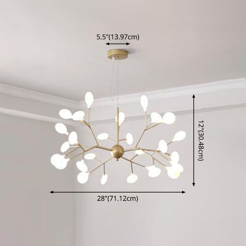 Modern Firefly Style Chandelier Light Frosted Acrylic Lampshade Living Room Ceiling Hang Lamp Clearhalo 'Ceiling Lights' 'Chandeliers' 'Modern Chandeliers' 'Modern' Lighting' 2555164