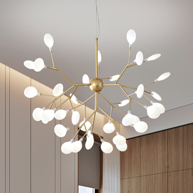 Firefly Chandelier Pendant Light Modern Style Acrylic Living Room LED Hanging Light in Gold Clearhalo 'Ceiling Lights' 'Chandeliers' 'Modern Chandeliers' 'Modern' Lighting' 2555170