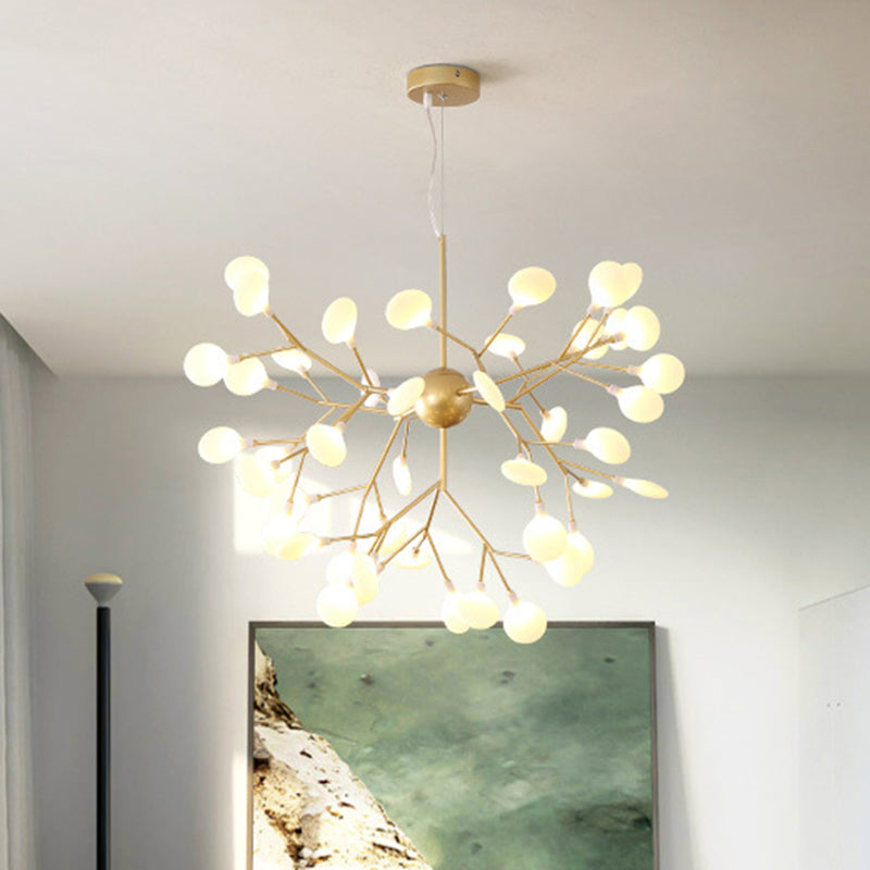 Firefly Chandelier Pendant Light Modern Style Acrylic Living Room LED Hanging Light in Gold Clearhalo 'Ceiling Lights' 'Chandeliers' 'Modern Chandeliers' 'Modern' Lighting' 2555172