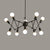 Retro Industrial Style Chandelier Light Sputnik Wrought Iron Multi Light Pendant for Bar Coffee Shop 10 Black Clearhalo 'Cast Iron' 'Ceiling Lights' 'Chandeliers' 'Industrial Chandeliers' 'Industrial' 'Metal' 'Middle Century Chandeliers' 'Rustic Chandeliers' 'Tiffany' Lighting' 2555186
