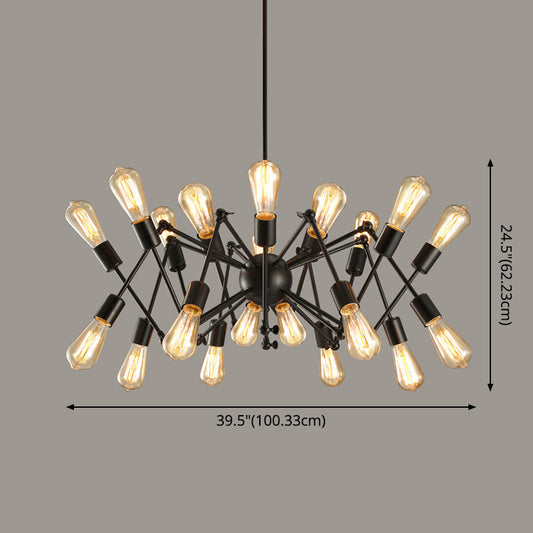 Retro Industrial Style Chandelier Light Sputnik Wrought Iron Multi Light Pendant for Bar Coffee Shop Clearhalo 'Cast Iron' 'Ceiling Lights' 'Chandeliers' 'Industrial Chandeliers' 'Industrial' 'Metal' 'Middle Century Chandeliers' 'Rustic Chandeliers' 'Tiffany' Lighting' 2555192