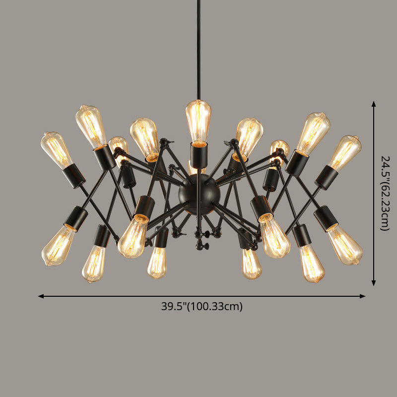 Retro Industrial Style Chandelier Light Sputnik Wrought Iron Multi Light Pendant for Bar Coffee Shop Clearhalo 'Cast Iron' 'Ceiling Lights' 'Chandeliers' 'Industrial Chandeliers' 'Industrial' 'Metal' 'Middle Century Chandeliers' 'Rustic Chandeliers' 'Tiffany' Lighting' 2555193