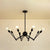 Spider-shaped Wrought Iron Chandelier Light Retro Industrial Style Coffee Shop Workshop Hanging Pendant Light 8 Black Clearhalo 'Cast Iron' 'Ceiling Lights' 'Chandeliers' 'Industrial Chandeliers' 'Industrial' 'Metal' 'Middle Century Chandeliers' 'Rustic Chandeliers' 'Tiffany' Lighting' 2555198