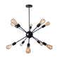 Vintage Industrial Style Chandelier 10 Light Living Room Restaurant Bar Hanging Pendant Light Fixtures in Black Clearhalo 'Cast Iron' 'Ceiling Lights' 'Chandeliers' 'Industrial Chandeliers' 'Industrial' 'Metal' 'Middle Century Chandeliers' 'Rustic Chandeliers' 'Tiffany' Lighting' 2555207