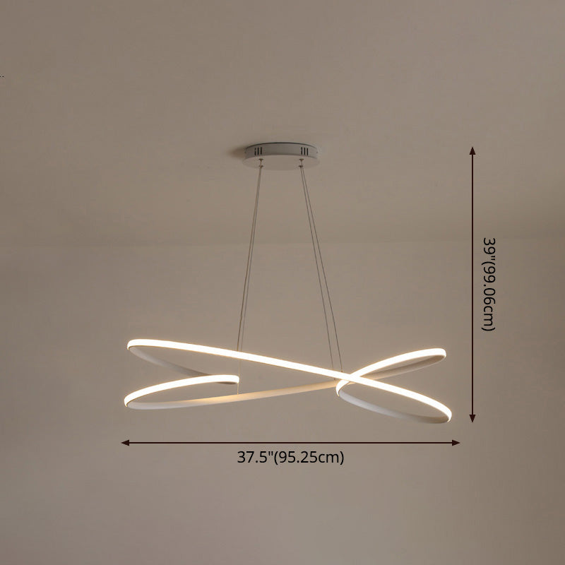 Simplicity Line LED Chandelier Light Aluminum Modern Style Bedroom Hanging Light Clearhalo 'Ceiling Lights' 'Chandeliers' 'Modern Chandeliers' 'Modern' Lighting' 2555343