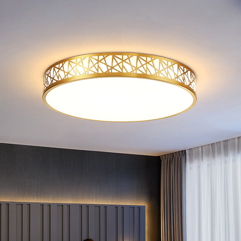 Brass Geometric Shaped Ceiling Light Minimalist Acrylic LED Flushmount with Nest Design Clearhalo 'Ceiling Lights' 'Close To Ceiling Lights' 'Close to ceiling' 'Flush mount' Lighting' 2556363
