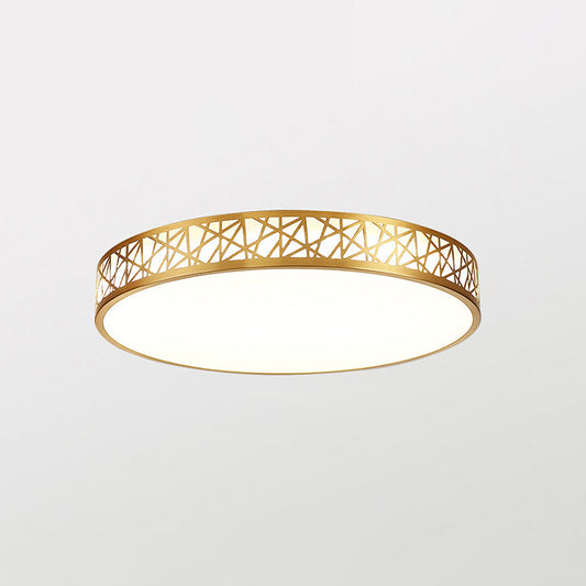 Brass Geometric Shaped Ceiling Light Minimalist Acrylic LED Flushmount with Nest Design Brass 12" Round Clearhalo 'Ceiling Lights' 'Close To Ceiling Lights' 'Close to ceiling' 'Flush mount' Lighting' 2556364