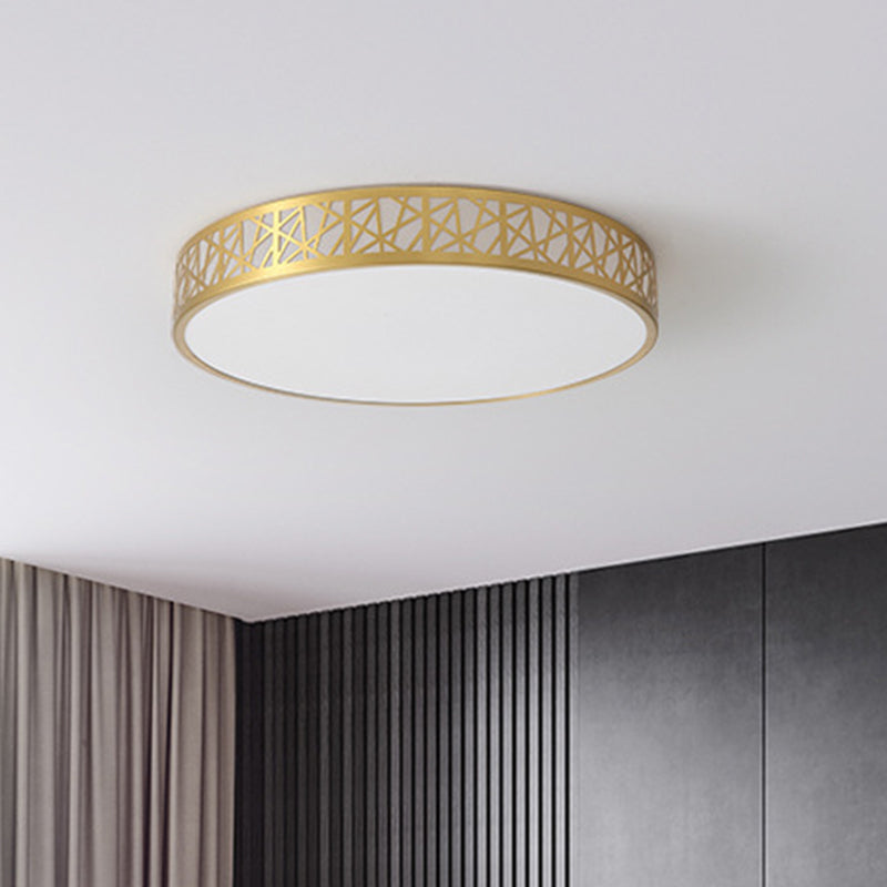 Brass Geometric Shaped Ceiling Light Minimalist Acrylic LED Flushmount with Nest Design Clearhalo 'Ceiling Lights' 'Close To Ceiling Lights' 'Close to ceiling' 'Flush mount' Lighting' 2556366