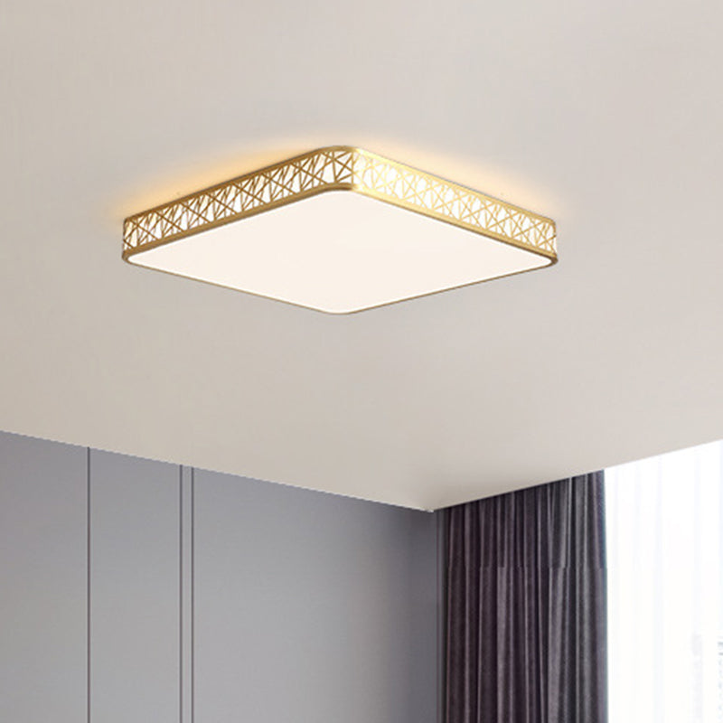 Brass Geometric Shaped Ceiling Light Minimalist Acrylic LED Flushmount with Nest Design Clearhalo 'Ceiling Lights' 'Close To Ceiling Lights' 'Close to ceiling' 'Flush mount' Lighting' 2556369