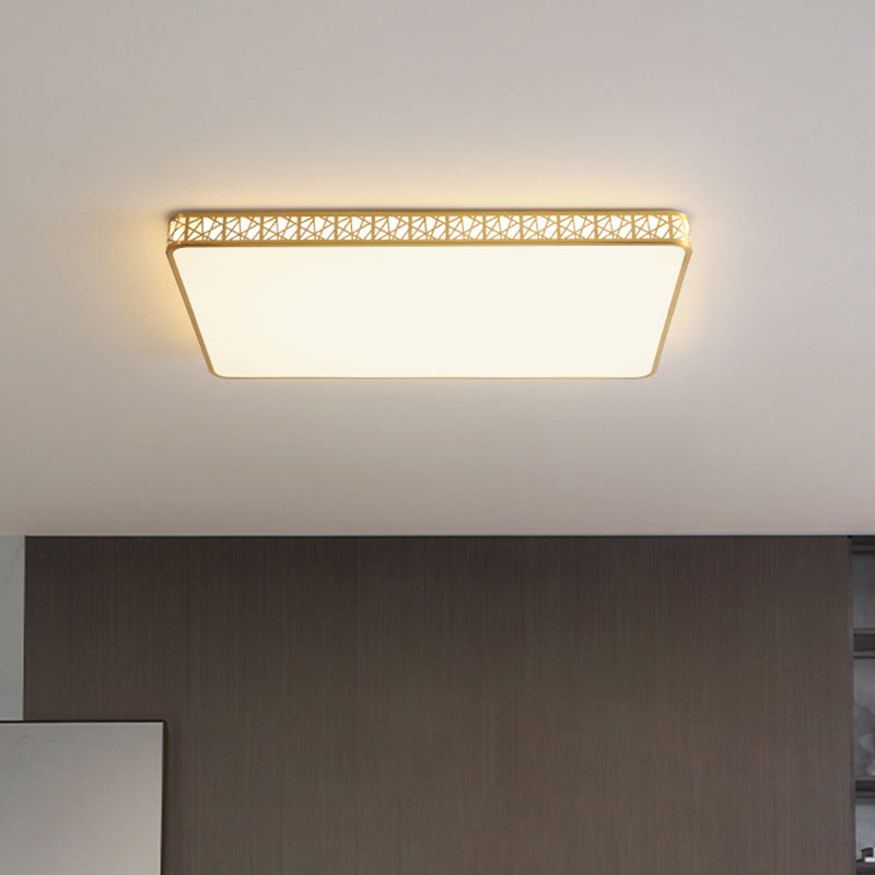 Brass Geometric Shaped Ceiling Light Minimalist Acrylic LED Flushmount with Nest Design Clearhalo 'Ceiling Lights' 'Close To Ceiling Lights' 'Close to ceiling' 'Flush mount' Lighting' 2556370