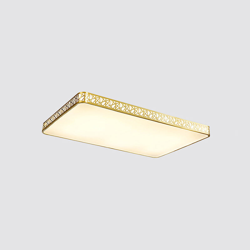 Brass Geometric Shaped Ceiling Light Minimalist Acrylic LED Flushmount with Nest Design Brass 23.5" Square Plate Clearhalo 'Ceiling Lights' 'Close To Ceiling Lights' 'Close to ceiling' 'Flush mount' Lighting' 2556371