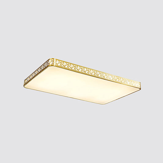 Brass Geometric Shaped Ceiling Light Minimalist Acrylic LED Flushmount with Nest Design Brass 35.5" Square Plate Clearhalo 'Ceiling Lights' 'Close To Ceiling Lights' 'Close to ceiling' 'Flush mount' Lighting' 2556372