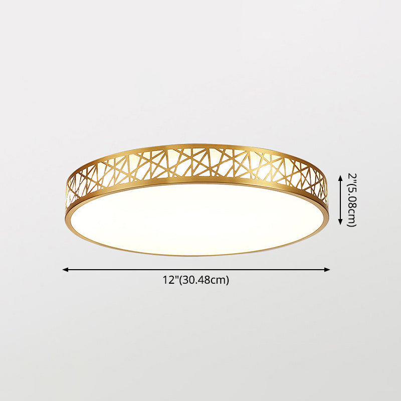 Brass Geometric Shaped Ceiling Light Minimalist Acrylic LED Flushmount with Nest Design Clearhalo 'Ceiling Lights' 'Close To Ceiling Lights' 'Close to ceiling' 'Flush mount' Lighting' 2556374