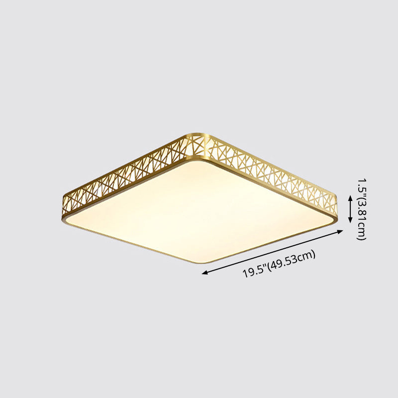 Brass Geometric Shaped Ceiling Light Minimalist Acrylic LED Flushmount with Nest Design Clearhalo 'Ceiling Lights' 'Close To Ceiling Lights' 'Close to ceiling' 'Flush mount' Lighting' 2556377
