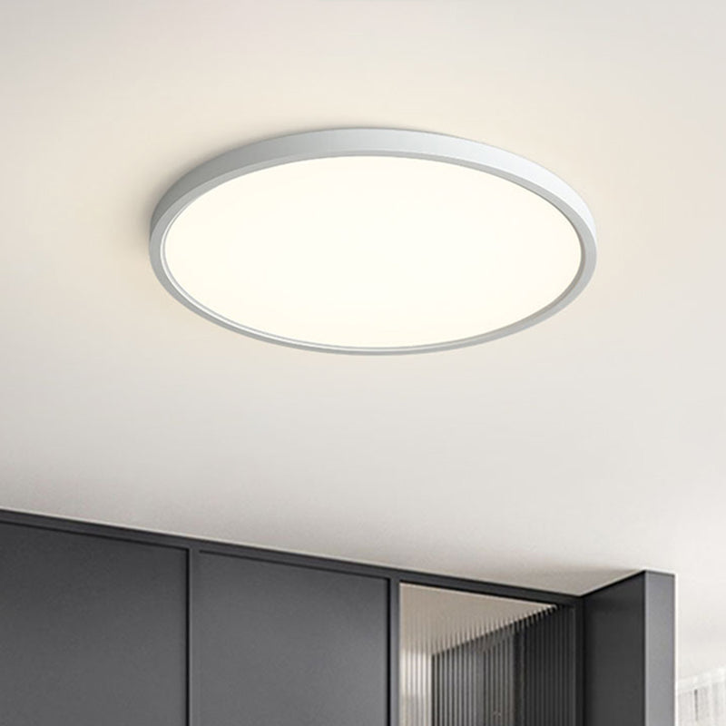 Flat LED Ceiling Light Fixture Nordic Acrylic Bedroom Flush Mounted Light in White Clearhalo 'Ceiling Lights' 'Close To Ceiling Lights' 'Close to ceiling' 'Flush mount' Lighting' 2556397