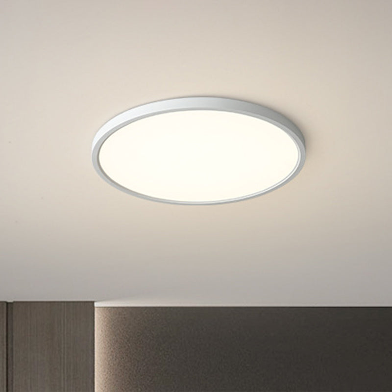 Flat LED Ceiling Light Fixture Nordic Acrylic Bedroom Flush Mounted Light in White Clearhalo 'Ceiling Lights' 'Close To Ceiling Lights' 'Close to ceiling' 'Flush mount' Lighting' 2556399