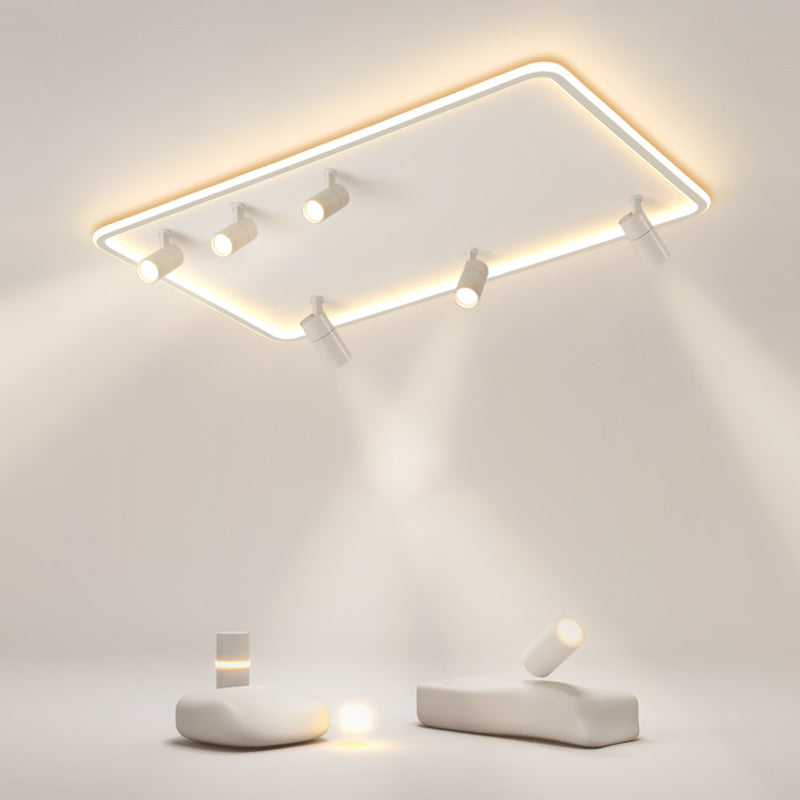 Acrylic Rectangular Flush Mount Spotlight Minimalist LED Ceiling Fixture for Living Room Clearhalo 'Ceiling Lights' 'Close To Ceiling Lights' 'Close to ceiling' 'Flush mount' Lighting' 2556400
