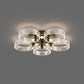 Acrylic Round Semi Mount Lighting Modern Black-Gold LED Ceiling Light with Flower Design 5 Black-Gold Clearhalo 'Ceiling Lights' 'Close To Ceiling Lights' 'Close to ceiling' 'Semi-flushmount' Lighting' 2556420