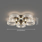 Acrylic Round Semi Mount Lighting Modern Black-Gold LED Ceiling Light with Flower Design Clearhalo 'Ceiling Lights' 'Close To Ceiling Lights' 'Close to ceiling' 'Semi-flushmount' Lighting' 2556429