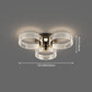 Acrylic Round Semi Mount Lighting Modern Black-Gold LED Ceiling Light with Flower Design Clearhalo 'Ceiling Lights' 'Close To Ceiling Lights' 'Close to ceiling' 'Semi-flushmount' Lighting' 2556431
