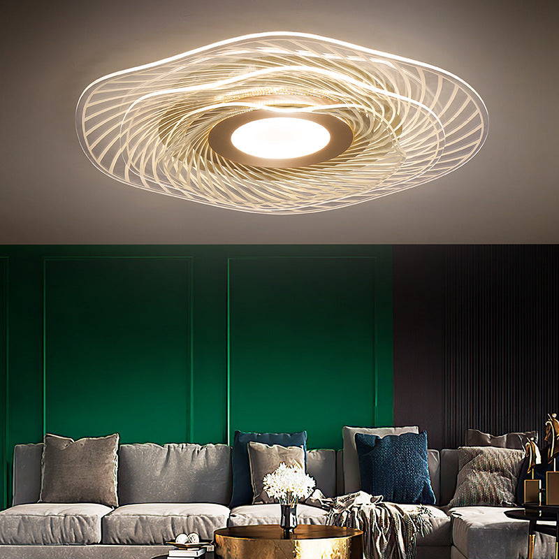 Acrylic Ruffle Flushmount Light Simplicity Gold LED Ceiling Mounted Fixture for Living Room Clearhalo 'Ceiling Lights' 'Close To Ceiling Lights' 'Close to ceiling' 'Flush mount' Lighting' 2556439