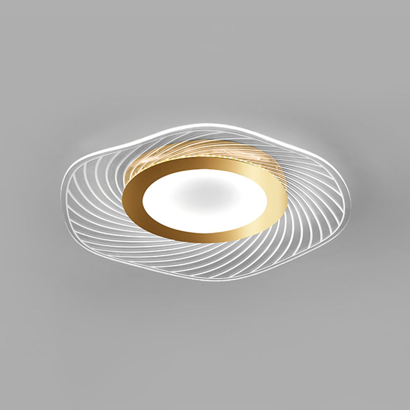 Acrylic Ruffle Flushmount Light Simplicity Gold LED Ceiling Mounted Fixture for Living Room Gold 1 Tier Clearhalo 'Ceiling Lights' 'Close To Ceiling Lights' 'Close to ceiling' 'Flush mount' Lighting' 2556440