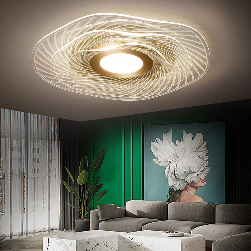 Acrylic Ruffle Flushmount Light Simplicity Gold LED Ceiling Mounted Fixture for Living Room Clearhalo 'Ceiling Lights' 'Close To Ceiling Lights' 'Close to ceiling' 'Flush mount' Lighting' 2556443