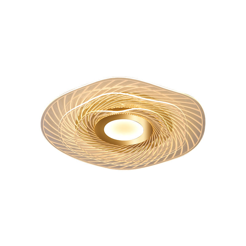 Acrylic Ruffle Flushmount Light Simplicity Gold LED Ceiling Mounted Fixture for Living Room Clearhalo 'Ceiling Lights' 'Close To Ceiling Lights' 'Close to ceiling' 'Flush mount' Lighting' 2556444