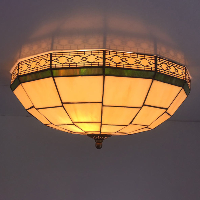 Hemispherical Glass Ceiling Lamp Traditional Style Flush Mount Light for Bedroom Clearhalo 'Ceiling Lights' 'Close To Ceiling Lights' 'Close to ceiling' 'Flush mount' Lighting' 2556563