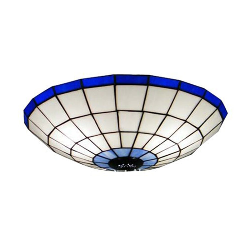 Hemispherical Glass Ceiling Lamp Traditional Style Flush Mount Light for Bedroom Clearhalo 'Ceiling Lights' 'Close To Ceiling Lights' 'Close to ceiling' 'Flush mount' Lighting' 2556565