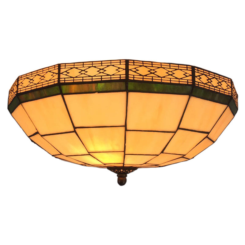 Hemispherical Glass Ceiling Lamp Traditional Style Flush Mount Light for Bedroom Clearhalo 'Ceiling Lights' 'Close To Ceiling Lights' 'Close to ceiling' 'Flush mount' Lighting' 2556566
