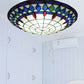 Mediterranean Jeweled Round Ceiling Light Handcrafted Glass Flush Mount Light Fixture for Bedroom Clearhalo 'Ceiling Lights' 'Close To Ceiling Lights' 'Close to ceiling' 'Flush mount' Lighting' 2556608